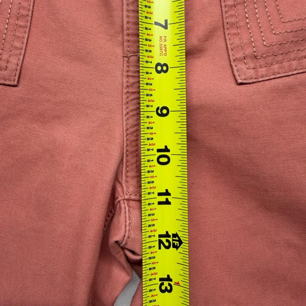 Tory Burch Wide Leg Sailor Pants Size‎ 23 Pink High Rise Button Fly Cropped
